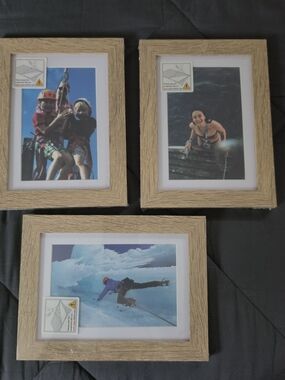 Set of 3 Rustic Beige Wood-Effect Photo Frames